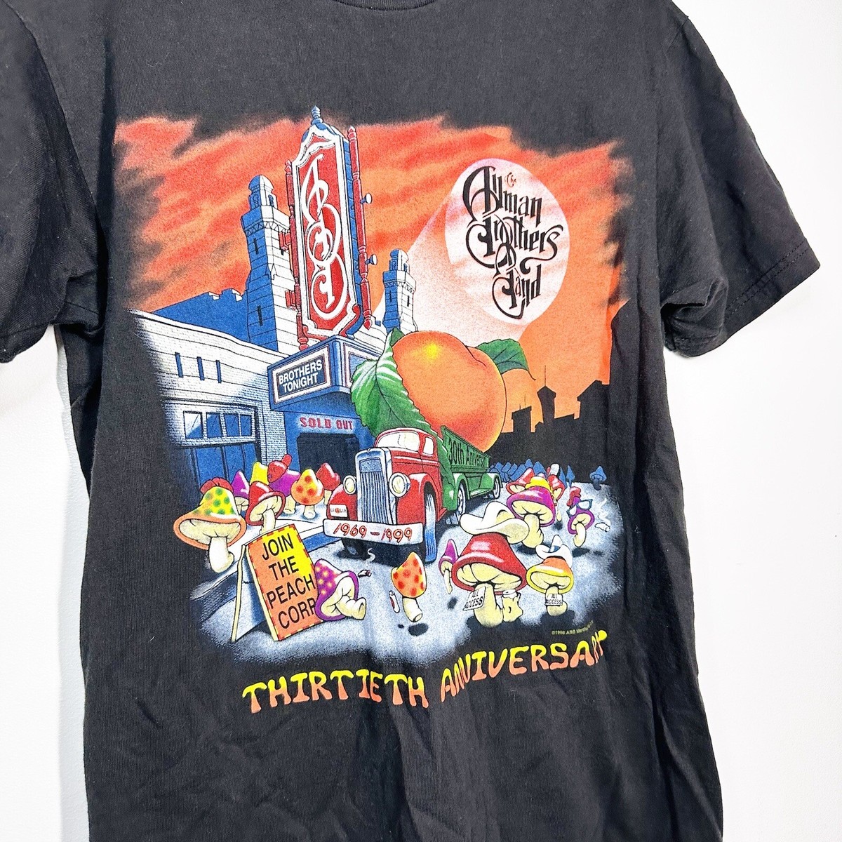 98年製!オールマン・ブラザーズ・バンド“98-ツアー”Tシャツ　黒　XL Allman Brothers Band Vintage 90's Rock Tour T-shirt concert