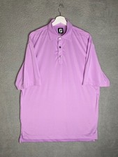 FootJoy Polo Shirt Mens Large Purple Striped Polyester Short Sleeve Casual Golf