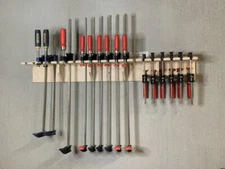 Bar Clamp Tool Holder 20-Slot Garage Storage Rack Wood Shelf Organizer