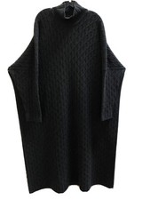 Eskandar 0/s Mid Weight Grey  Cable 100%  Cashmere Midi Dress 52