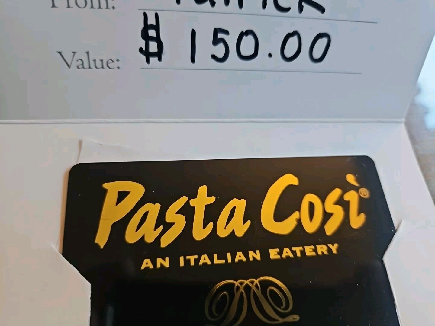 Pasta Cosi Restaurant Gift Card Branford CT 150.00 eBay