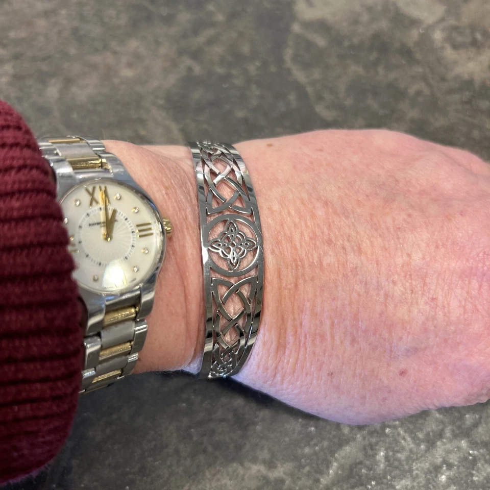 Brazalete Brazalete Irlandés Unisex Nudo Celta Acero Inoxidable Foto 4 de 4