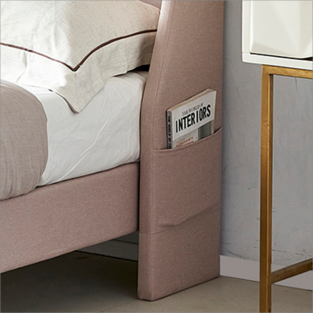 VECELO Bed Frame Full/Queen Size w/Wing Side Upholstered Headboard and USB Ports