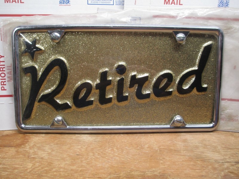 RETIRED License Plate w/Cover - Bolts & Frame Ready For Your Car