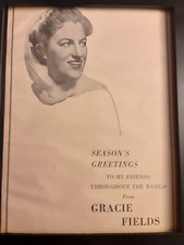 Gracie Fields Seasons Greetings Rare Original Promo Poster Ad Framed!