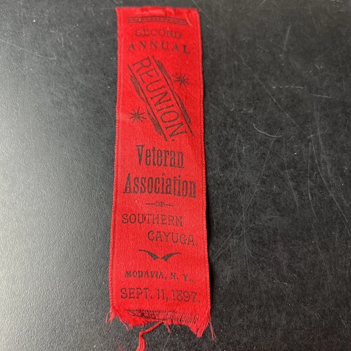 Antique Ribbon 2nd Annual Reunion Veteran Assoc Southern Cayuga 1897