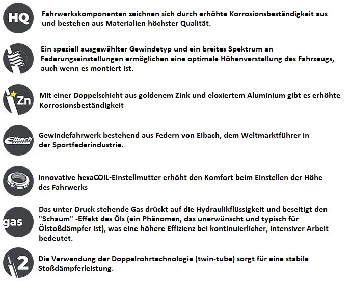 Coilover MTS Eibach adatto per Lexus IS I - Immagine 2 di 2