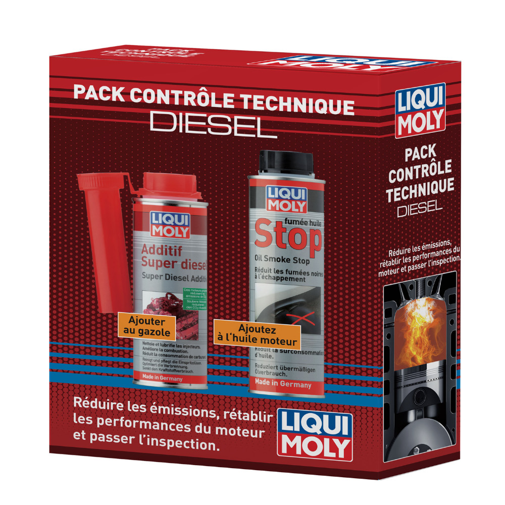 Pack control technique Diesel Liqui Moly contre la fumée noire moteur