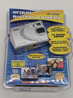 Argus DC2250 Silver Portable 2x Digital Zoom Battery Operated Digital Camera