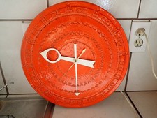 RARE Howard Miller Meridian Bitossi Aldo Londi ORANGE Electric Wall Clock WORKS!