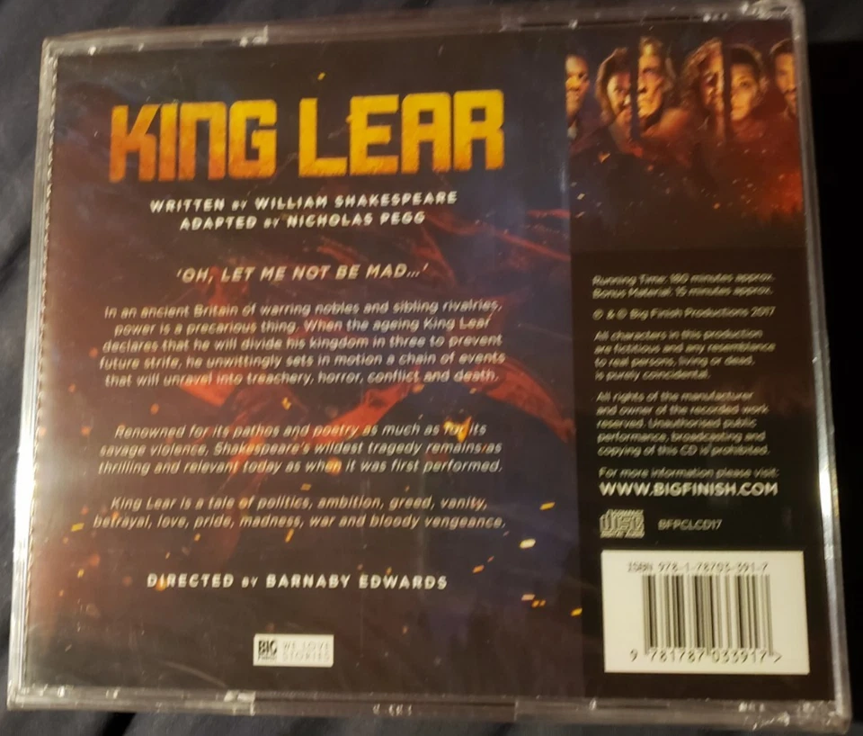 King Lear by William Shakepear Big Finish 3 Disc Audio Adaptation Free Shipping Foto 2 de 2
