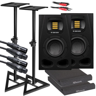 ADAM Audio A4V 4'' Active Studio Monitor Speaker STUDIO ESSENTIALS BUNDLE