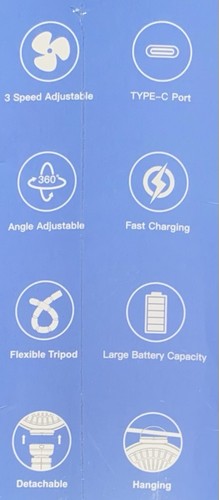 Frizcol Baby Stroller Fan Portable Fan Black Rechargeable Battery Operated NEW - Picture 18 of 19