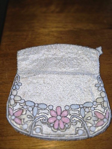 Vintage DORMAR Beaded Lined Pastel Embellished Floral Purse Evening Bag Clutch - Picture 2 of 10