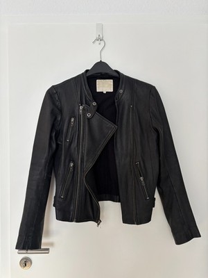 Maje Lederjacke 40 / M / L Schwarz Leder Bikerjacke