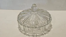 Vintage 1930's Anchor Hocking Covered Glass Candy Dish 6 3/4" D
