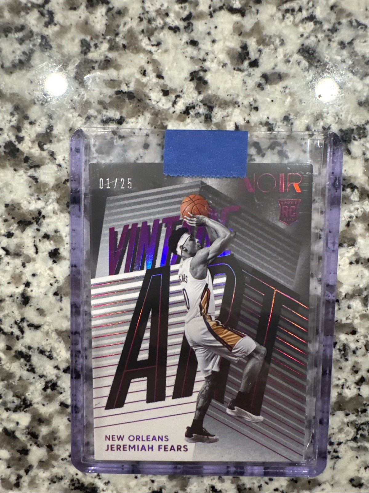 2025-26 Panini Noir Jeremiah Fears Purple /25 Vintage Art RC
