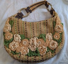 Gorgeous Isabella Fiore Crocheted Flower Bag Boho Pristine Condition Spring RARE