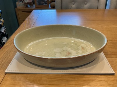 Denby Daybreak große ovale Ofen-/Backform Steinzeug Top Zustand