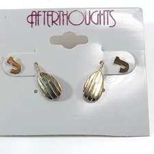 Gold Teardrop Earrings, Striped Dangle Earrings, Minimalist Modern Jewelry