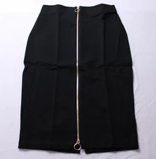 I.N.C. Women's Full Length Front Zipper Pencil Skirt EJ3 Black Medium NWT