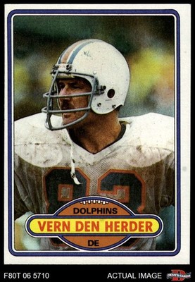 1980 Topps #281 Vern Den Herder Dolphins C.Iowa 5 - EX