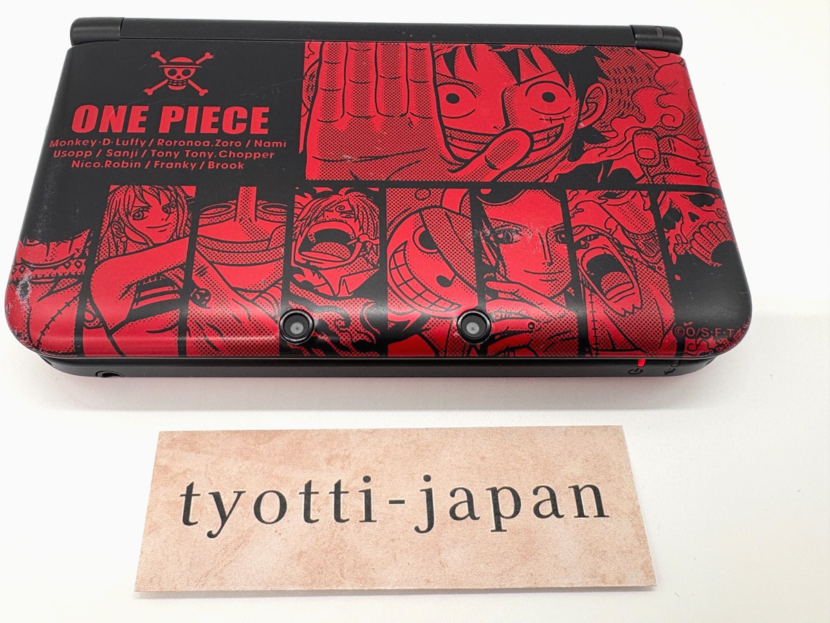 3DS LL Luffy Red Console W/Stylus One Piece Unlimited World R