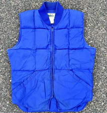 Vintage REI Quilted Goose Down 80s Retro Puffer Vest Mens Size M Medium Blue