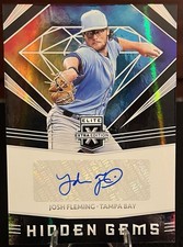 Josh Fleming HGJF 2020 Panini Elite Extra Edition Hidden Gems Auto MLB Tampa Bay