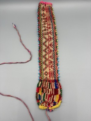 Vintage Peruvean Andean Handwoven Textile Ornament Beaded Edge Bird Motifs 18 