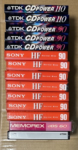 Posten 14 leere Kassetten TDK Sony Memorex brandneu versiegelt
