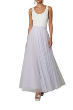 Zimmermann Tulle Maxi Skirt | Light Blue, High Waist, Lined, Double Layer