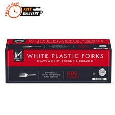 Member's Mark White Plastic Forks, Heavyweight 600 ct. Disposable Cutlery, BEST