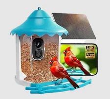 Birdwatching Camera Solar 2.5K Wi-Fi Bird Feeder w/ Non-Subscription Bird