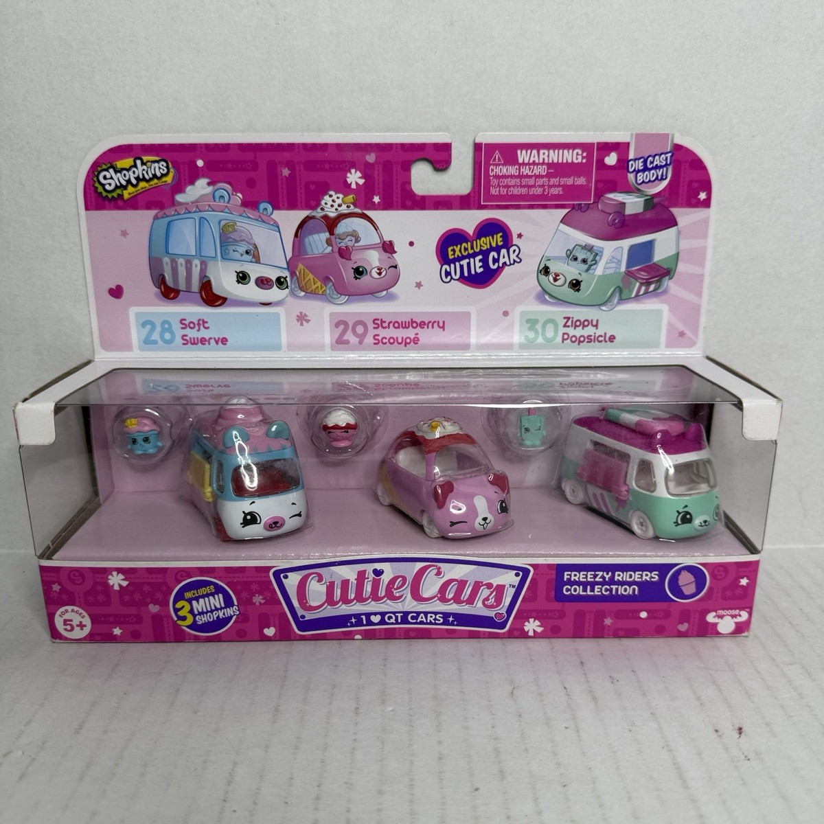 Shopkins Cutie Cars Series Pack Of #'s 28 29 30 Freezy Riders