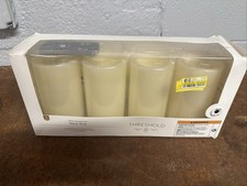 4pk 5" x 3" LED Flameless Black Wick Candle Cream - Threshold