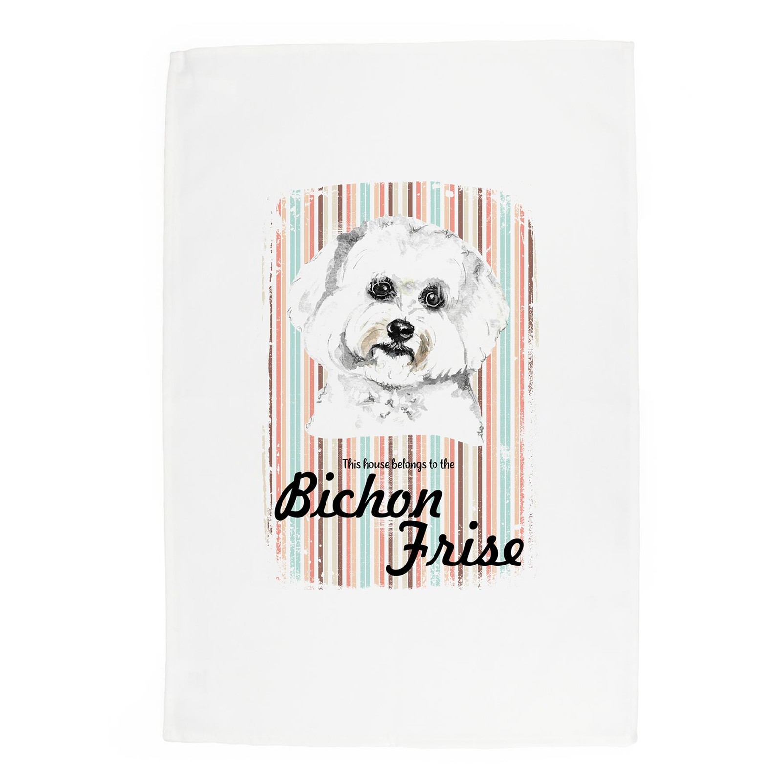 Bichon Frise Tea Towel - Novelty Dog Themed Gift Kitchen Linen/Dish Cloth