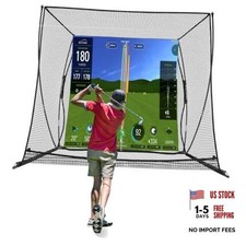 10 x 8 ft Golf Hitting Cage with High Impact Simulator Screen