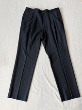 Vintage Gianni Versace Couture Black Wool Pleated Dress Pants made in Italy 56