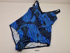 Badeanzug Wellen blau Fabiani 50B alt vintage...