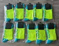 10 Pairs Cycling Socks Size 4-8 Neon Green Blue Athletic Bike Socks New