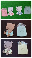 1 Cute Baby Bear With Gift Bag cardstock Diecuts scrapbook  Cards