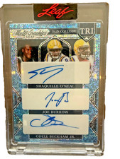 Leaf Multi Graphics LSU SHAQUILLE ONEAL JOE BURROW ODELL BECKHAM JR AUTO SSP 3/3
