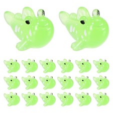 20-Pack Luminous Mini Resin Fish Ornaments for Aquarium Decor Green