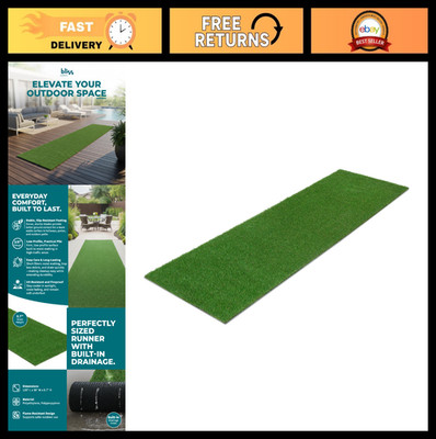 Artificial Grass Runner Rug 3' x 10' - Indoor/Outdoor Mat, Easy Clean Turf for P
