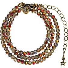 Kirks Folly Shimmer Bead 18" Necklace (Brasstone/Mystic Iridis)