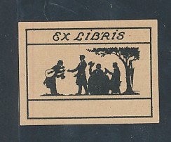Exlibris Musiker bettelt um Geld, Silhouette - 第 1/1 張圖片