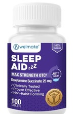 Wel-Doxylamine Succinate 25mg   Nighttime Sleep  100 Tablets INTERNATIONAL SHIPPI