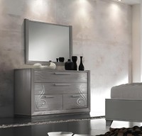 Kommode Spiegel Schrank Luxus Kommoden Schrank Regal Konsole MöBel Set 2Tlg.