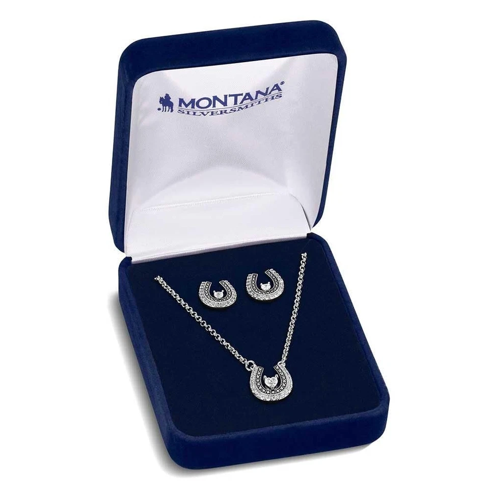 Montana Silversmiths Lovely and Lucky Horseshoe Jewelry Set - Image 3 of 4